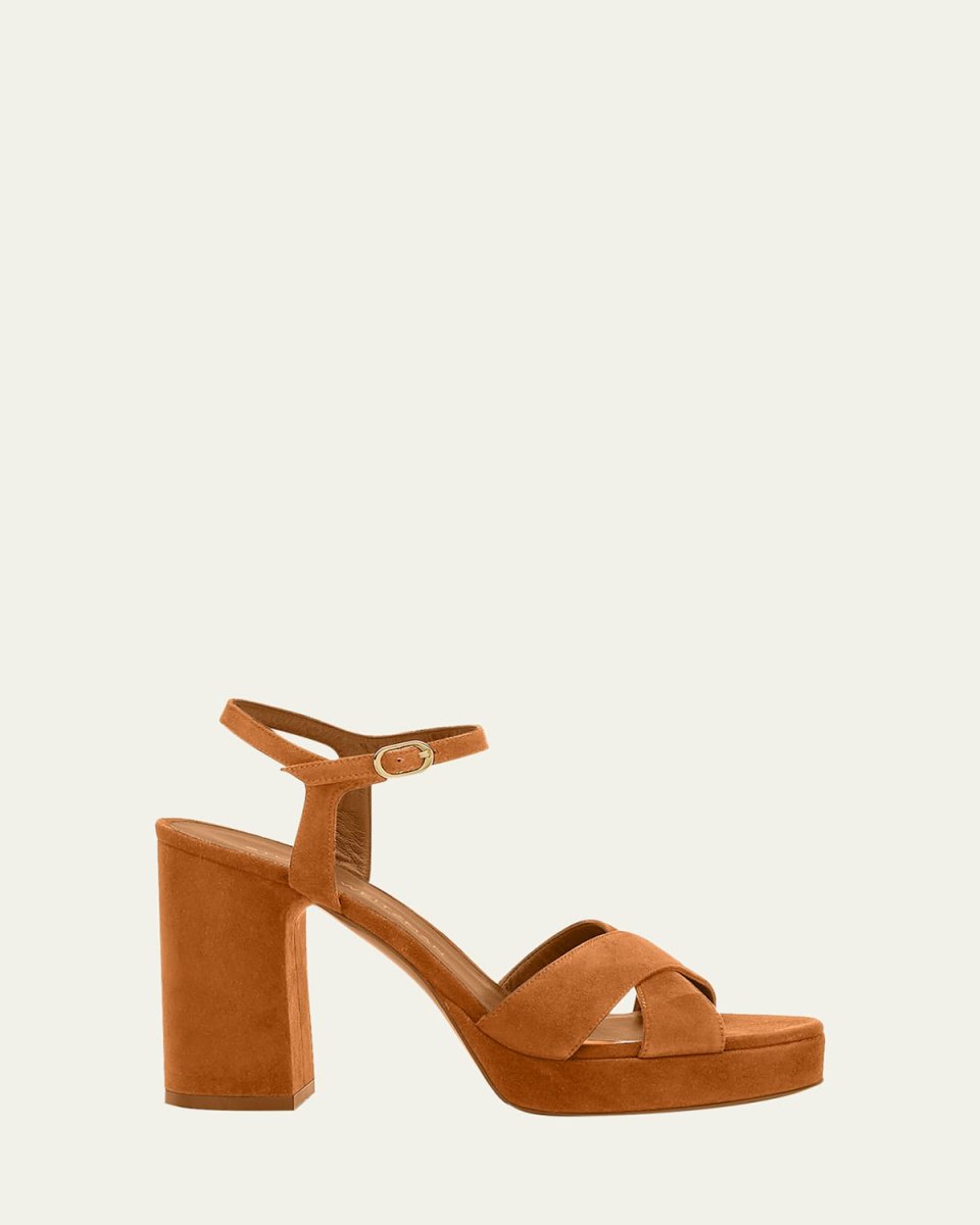 Dayna Suede Crisscross Platform Sandals